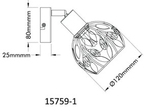 Globo 15759-1 - Faretto da parete MIKA 1xE14/25W/230V