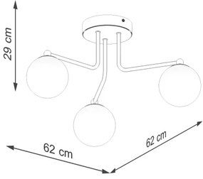 Sollux SL.1662 - Lampadario a sospensione con supporto rigido ASTRAL 3xG9/8W/230V nero