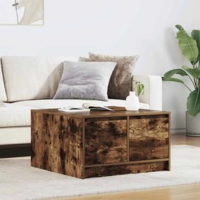 Tavolino Da Salotto Con Cassetti Rovere Fumo 70,5x70x40 Cm /