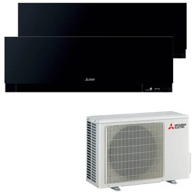 Condizionatore a muro multisplit MITSUBISHI ELECTRIC Kirigamine 9 + 12 21000 BTU classe raffreddamento A+++, nero