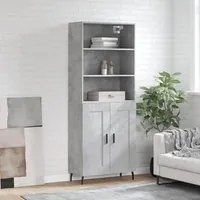 Credenza Grigio Cemento 69,5x34x180 cm in Legno Multistrato 3189977