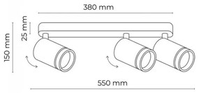Faretto JET 3xGU10/10W/230V nero