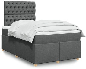 Giroletto A Molle Con Materasso Grigio Scuro 120x200 Cm Tessuto /