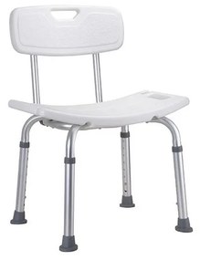 Sgabello per doccia 51x67 cm argento/bianco