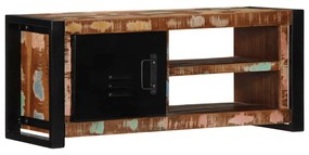 Mobile Porta Tv 80x30x35 Cm İn Legno Massello Di Recupero /