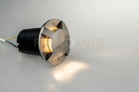 Faro carrabile a incasso hummer acciaio 1 luce attacco gu10 4 fasci...