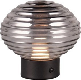 Lampada da tavolo LED dimmerabile nero-grigio con paralume in vetro (altezza 14,5 cm) Earl - Trio