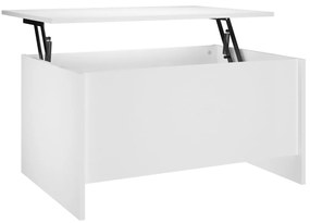 Tavolino da salotto bianco 80x55,5x41,5 cm in legno multistrato