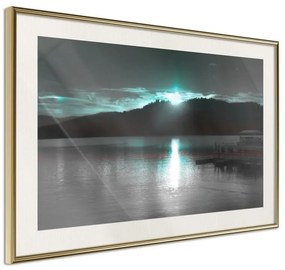 Poster  Aurora at the Horizon  Cornice Quadri Cornice d'oro con passe-partout, Larghezza x Altezza Home decor 30x20