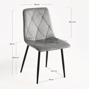 Sedia Lyke Velluto - Grigio