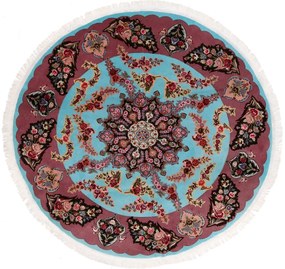 Tabriz Tappeto 250x250 Rosa (Iran) Annodato A Mano