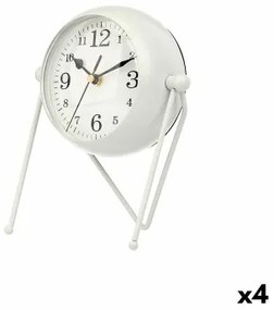 Orologio da Tavolo Bianco Metallo 18 x 21 x 12 cm (4 Unità)