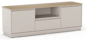Mobile TV beige con effetto rovere 161x55x40 cm Loreta – Marckeric