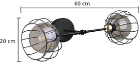 Applique SOLO BLACK 2xE27/60W/230V nero/oro