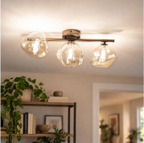 BRILAGI - Plafoniera a montaggio superficiale VULCANO 3xG9/8W/230V bronzo/fumé beige