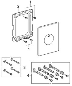 GROHE 38573SH0 - Pulsante di scarico SKATE 156 × 197 mm bianco
