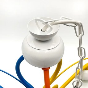 Lampadario a sospensione con catena RETRO 3xE27/60W/230V bianco/colorato