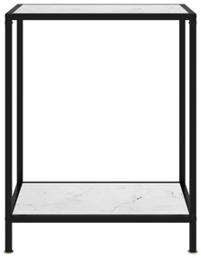 Tavolo consolle bianco 60x35x75 cm in vetro temperato