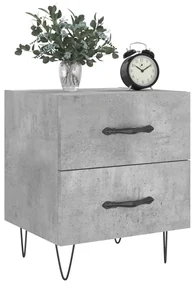 Comodino grigio cemento 40x35x47,5 cm in legno multistrato