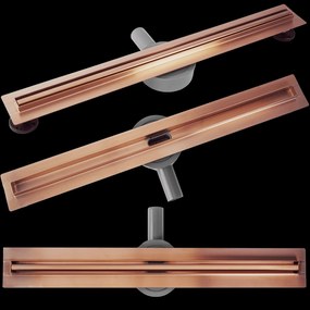 Scarico lineare REA Neox Slim pro Brushed Copper 90