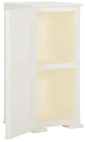 Armadietto in plastica 40x43x85,5cm effetto legno bianco angora