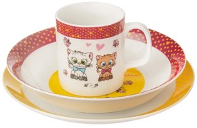 Set da pranzo per bambini in porcellana 3 pezzi Kittens - Orion