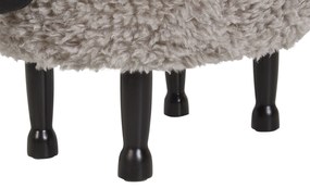 Pouf animaletto in tessuto grigio SHEEP Beliani