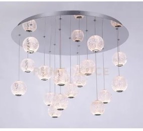 Diamante plafoniera, acrilico trasparente, struttura cromata, led 7...