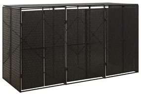 Copribidone Triplo Nero 207x80x117 Cm İn Polyrattan /