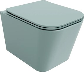 Mexen Teo vaso WC Rimless con sedile soft-close slim, duroplast, verde chiaro opaco - 30854048