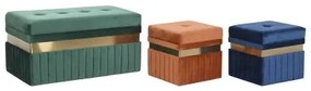 Panca DKD Home Decor Azzurro Verde Arancio Dorato Legno MDF 93 x 47 x 45 cm (3 Unità)