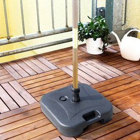 Base per Ombrellone da Giardino Ø38 Riempibile 20-30 Kg HDPE Nero 46x45x26 cm...