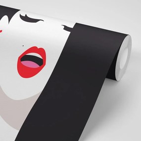 Carta da parati autoadesiva – Donna con rossetto