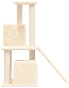 Albero per gatti con tiragraffi in sisal crema 82 cm