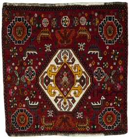 Shiraz Tappeto persiano 60 x 60 Rosso (Iran) Annodato A Mano