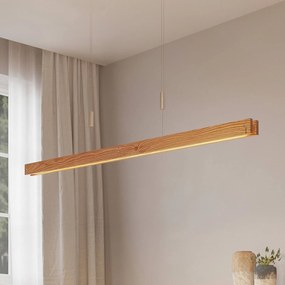 Lampada LED a sospensione in legno Lindby Alimara, legno, lunghezza 138 cm