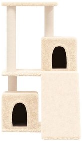 Albero per gatti con tiragraffi in sisal crema 82 cm