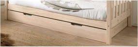 Letto da bambini estraibile di colore naturale in pino massiccio con rete inclusa 90x200 cm Margrit – Vipack
