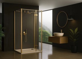 Cabina doccia Rea Atlas 120x90 Brush Gold