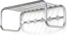 Attaccapanni da parete argentato in metallo con scaffale 72 cm Retro – Spinder Design