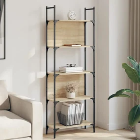 Libreria 5ripiani rovere sonoma 60,5x24x166,5 legno multistrato