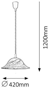 Rabalux 3954 - Lampadario ALABASTRO 1xE27/60W/230V
