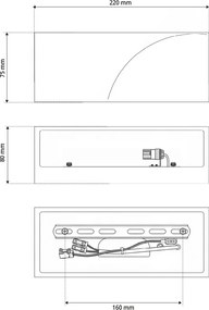 Applique da Parete G9 Rettangolare con Taglio in Gesso Pitturabile
