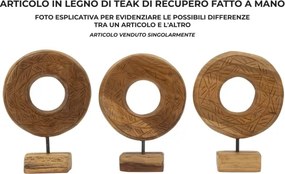 Scultura Dorat In Teak Ric. Cm 20X10X28 (Pezzi Unici - Non Rip. In Serie)