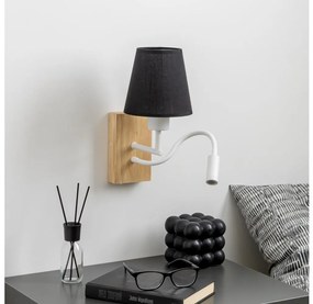 Brilagi - Applique a LED NUBILA WOOD 1xE27/25W/230V + LED/3W quercia/nero