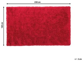 Tappeto shaggy rettangolare rosso 160 x 230 cm CIDE Beliani