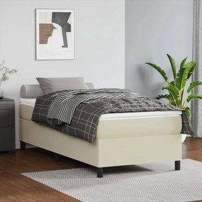 Giroletto A Molle Con Materasso Crema 100x200 Cm İn Similpelle /