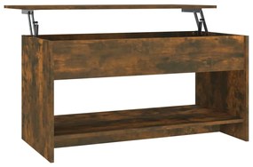 Tavolino da salotto rovere fumo 102x50x52,5cm legno multistrato
