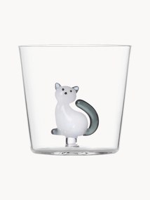 Bicchiere in vetro borosilicato fatto a mano Tabby Cat