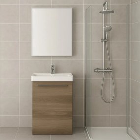 Mobile da bagno sotto lavabo SENSEA Remix marrone opaco L 45 x H 58 x P 33 cm 1 anta, lavabo non incluso